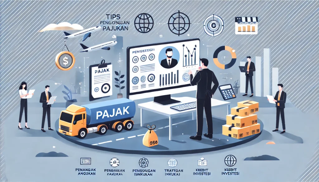 Ilustrasi pengelolaan pajak untuk perusahaan jasa angkutan dengan grafik dan data - SMR Jasa Konsultan Pajak Profesional Terpercaya Bekasi