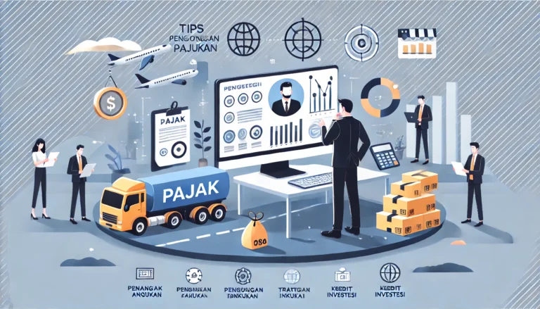 Ilustrasi pengelolaan pajak untuk perusahaan jasa angkutan dengan grafik dan data - SMR Jasa Konsultan Pajak Profesional Terpercaya Bekasi