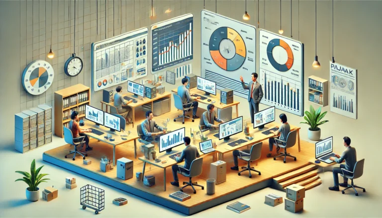 Tips Mengelola Pajak bagi Perusahaan Konsultan Pemasaran - Kantor dengan tim profesional menganalisis data keuangan dan pajak - SMR Jasa Konsultan Pajak Profesional Bekasi