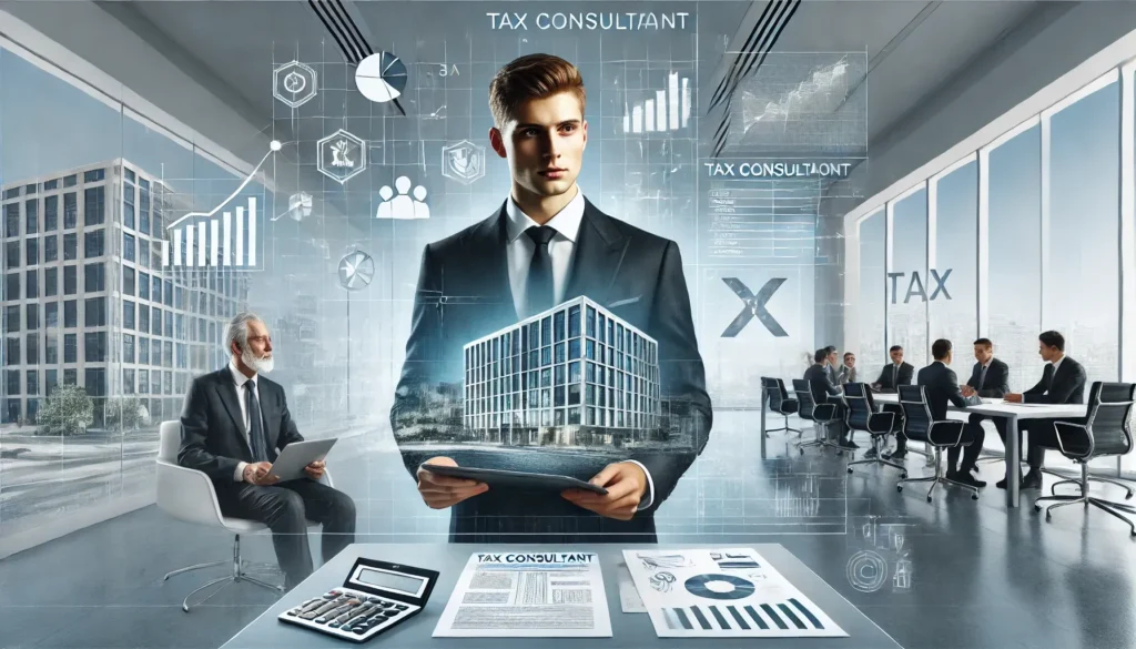 a man holding a tablet with a building on it