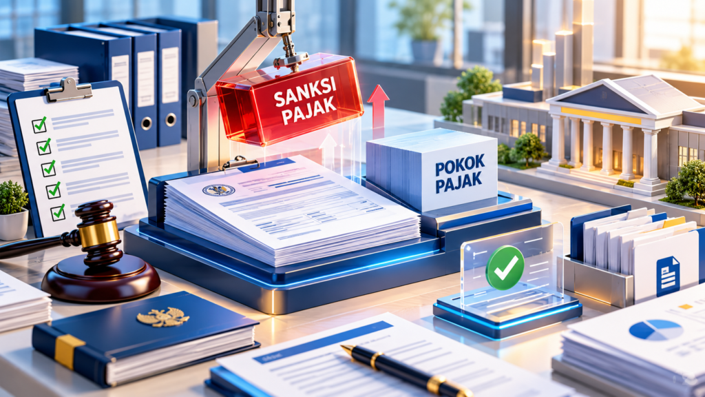 Ilustrasi keringanan sanksi pajak 100% dan proses pengajuan permohonan kepada DJP.